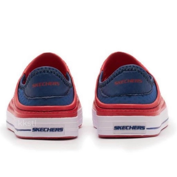 BRAND NEW boy youth skechers machine washable foamies red shoes size 2Y - Picture 5 of 8